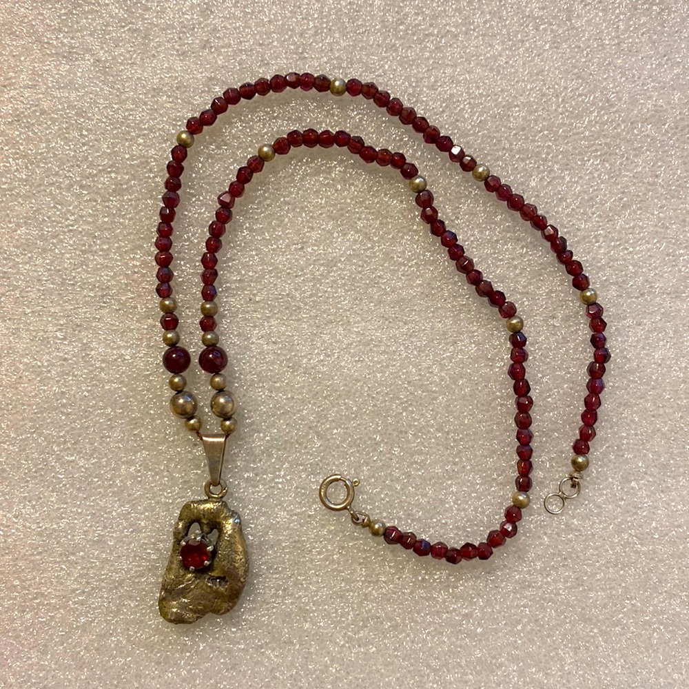 D. Robert Smith Sterling & Garnet Pendant Necklace - Dancing Ravens Stoneworks